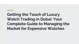 Elegance in Time: Secrets to Success in Dubai's Luxury Watch Market