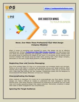 Outsource Flyer Design Services – Web Panel Solutions