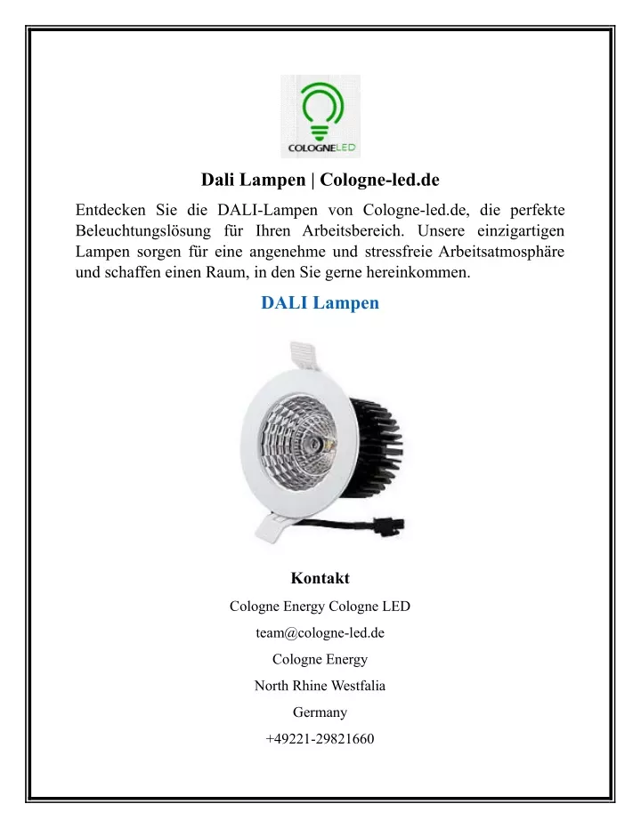 dali lampen cologne led de