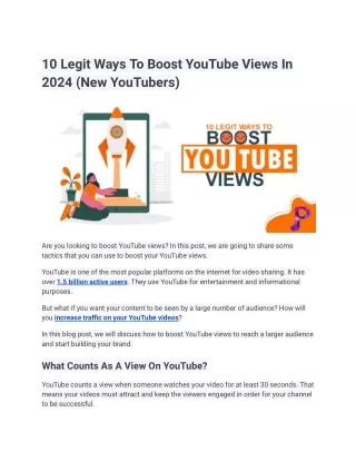 10 Legit Ways To Boost YouTube Views In
