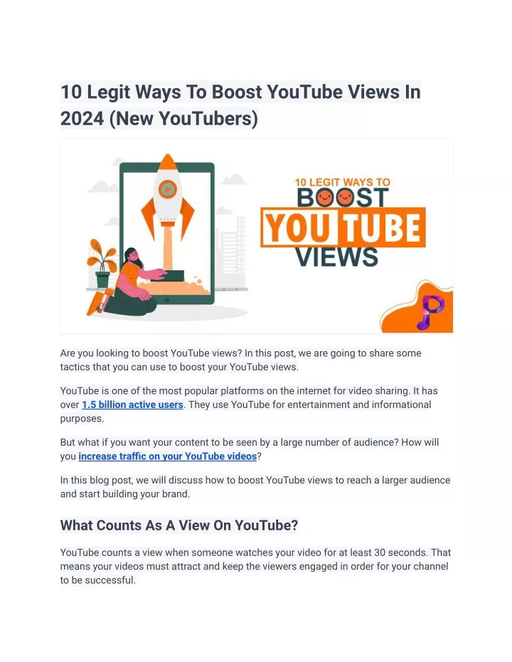 10 legit ways to boost youtube views in 2024