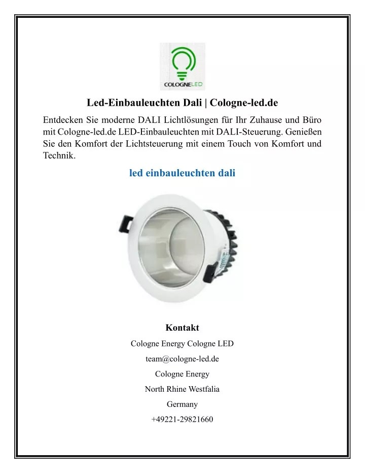 led einbauleuchten dali cologne led de