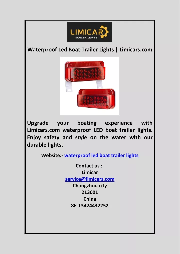 waterproof led boat trailer lights limicars com