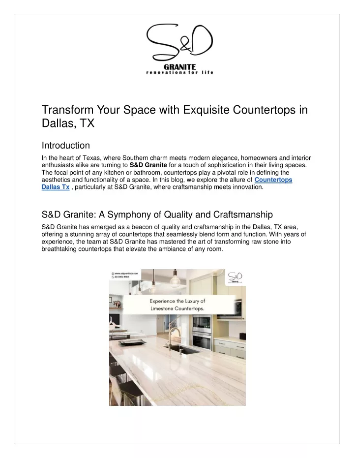 transform your space with exquisite countertops