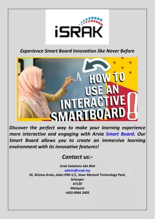 Experience Smart Board Innovation like Never Before