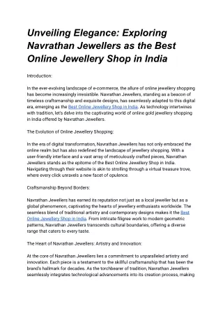 Best Online Jewellery Shop in India
