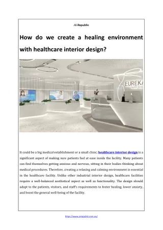 How do we create a healing environment with healthcare interior design