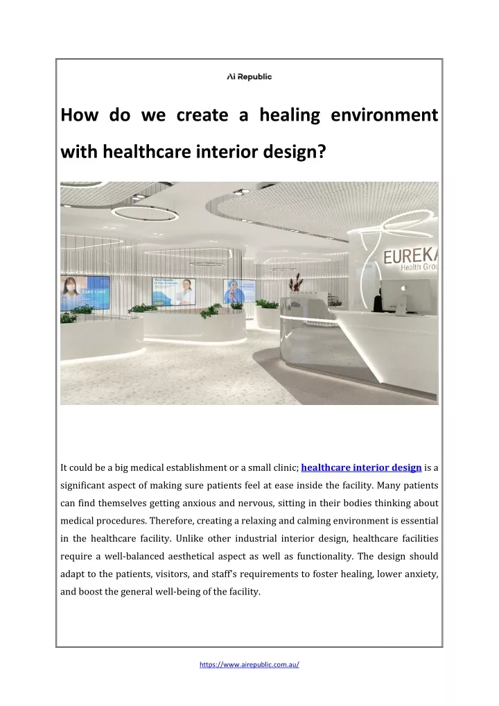 how do we create a healing environment