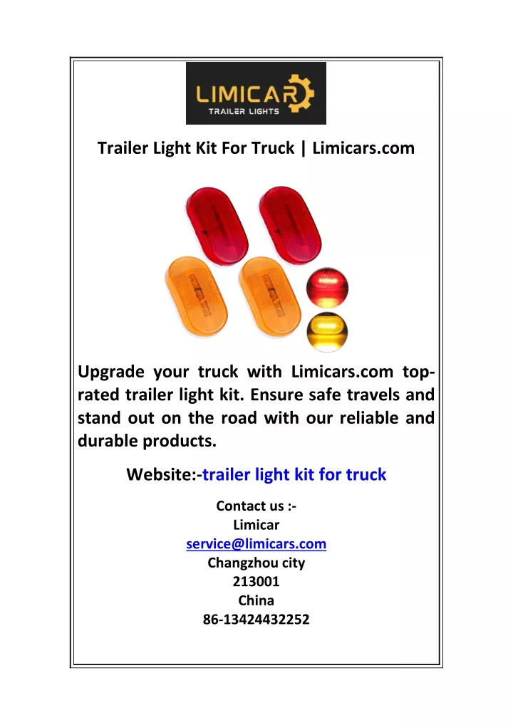 trailer light kit for truck limicars com