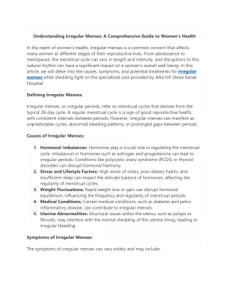 understanding irregular menses a comprehensive