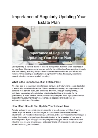 Importance of Regularly Updating Your Estate Plan