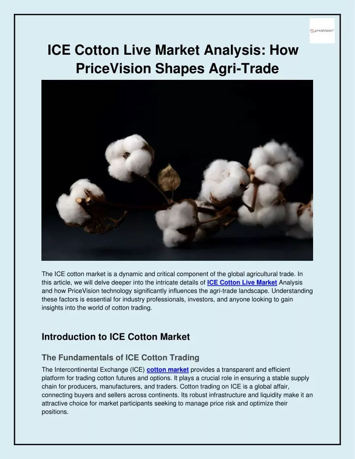 ice cotton live market analysis how pricevision