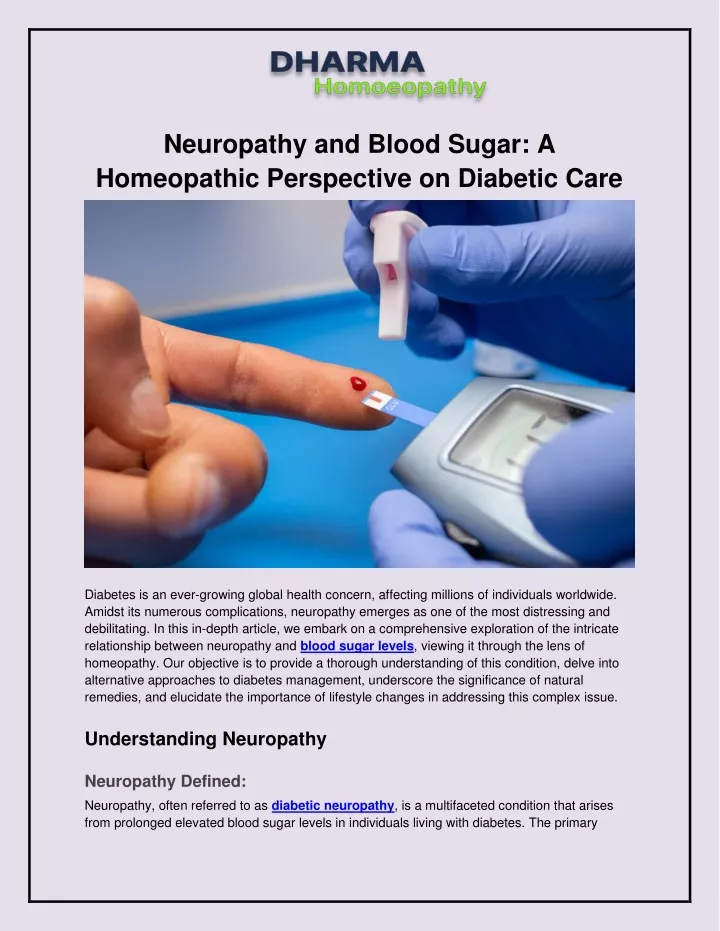neuropathy and blood sugar a homeopathic