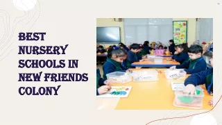 best nursery schools in new friends colony