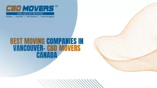 Best Moving Companies in Vancouver- CBD Movers Canada