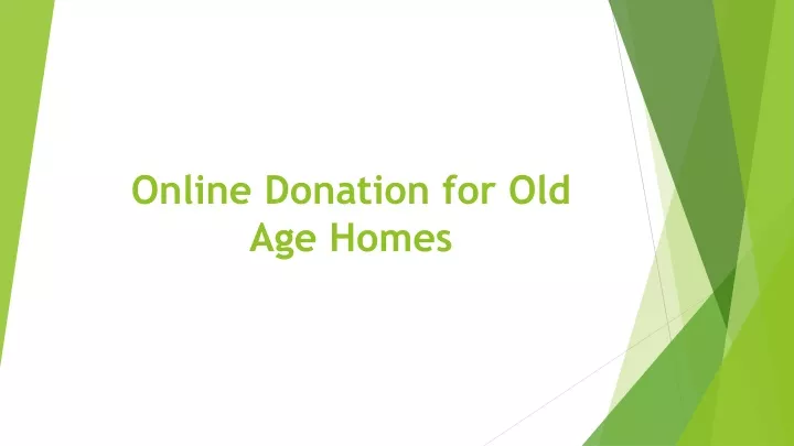 online donation for old age homes