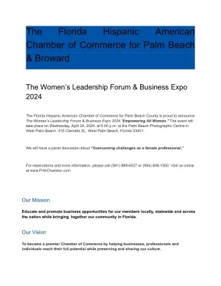 The Florida Hispanic American Chamber of Commerce for Palm Beach & Broward