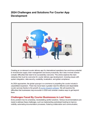 2024 Challenges and Solutions For Courier App Development_