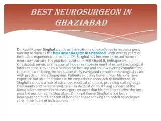 Best Neurosurgeon in Ghaziabad