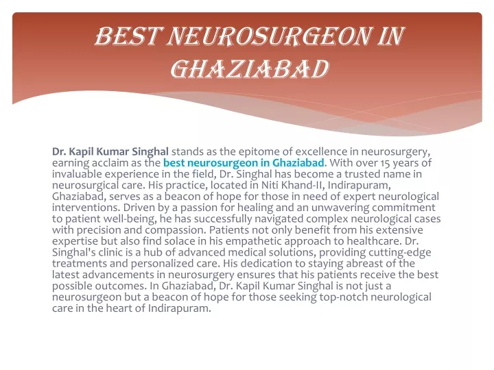 best neurosurgeon in ghaziabad