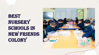 best nursery schools in new friends colony