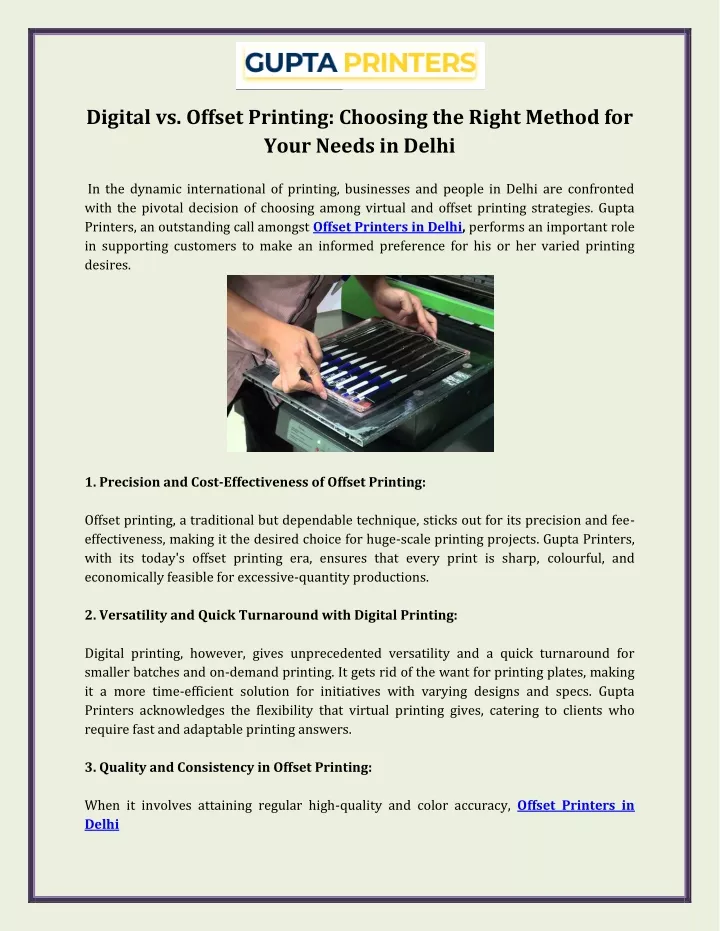 digital vs offset printing choosing the right