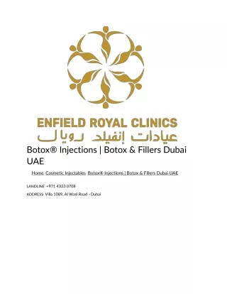 botox injections botox fillers dubai uae