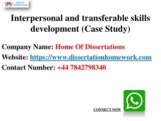 Interpersonal and transferable skills development