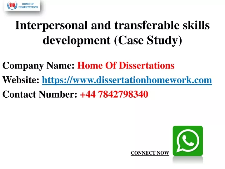 interpersonal and transferable skills development case study