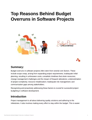 top reasons behind budget overruns in software