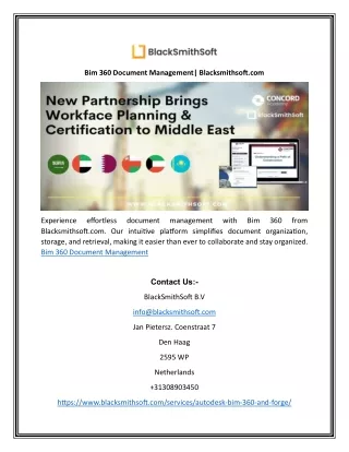 Bim 360 Document Management| Blacksmithsoft.com