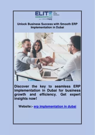 Unlock Business Success with Smooth ERP Implementation in Dubai