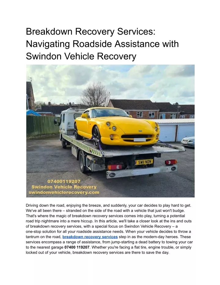 breakdown recovery services navigating roadside