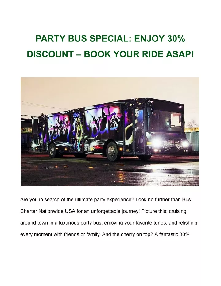 party bus special enjoy 30