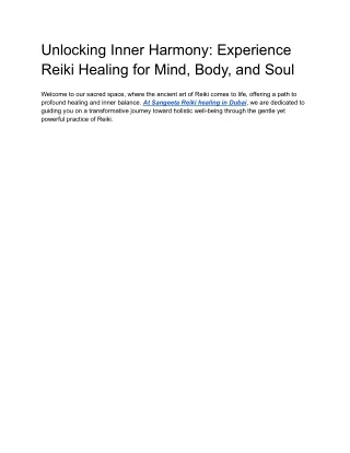 Experience Reiki Healing for Mind, Body, and Soul