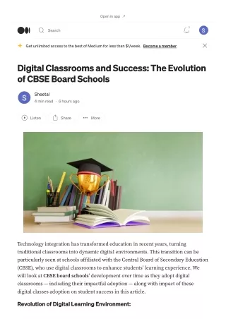 Digital Classrooms and Success- The Evolution of CBSE Board Schools