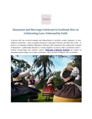 Humanist and Marriage Celebrant in Scotland