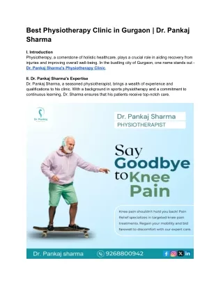 Best Physiotherapy Clinic in Gurgaon _ Dr. Pankaj Sharma