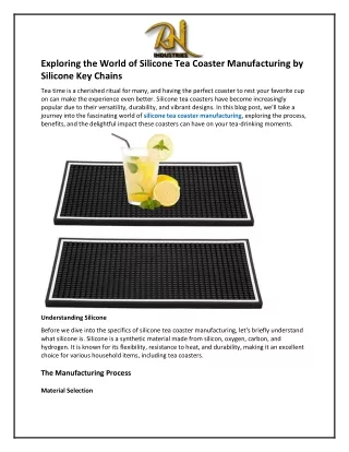 Exploring the World of Silicone Tea Coaster Manufacturing by Silicone Key Chains