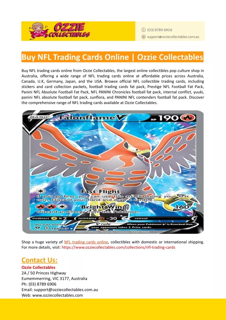 buy nfl trading cards online ozzie collectables