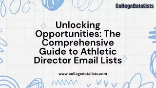 Unlocking Opportunities The Comprehensive Guide to Athletic Director Email Lists