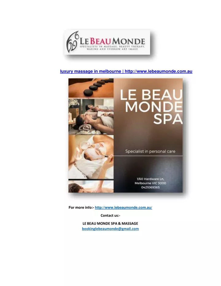 luxury massage in melbourne http www lebeaumonde
