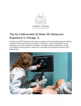 Tips for a Memorable 20-Week 3D Ultrasound Experience in Chicago, IL