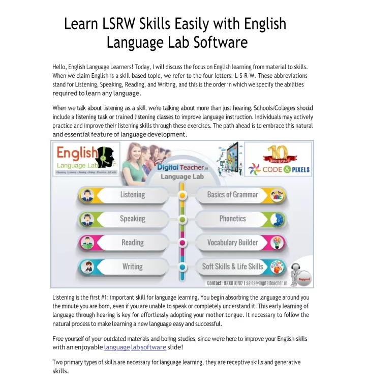 learn lsrw skills easily with english language