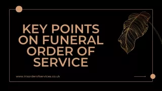 Key Points on Funeral Order of Service