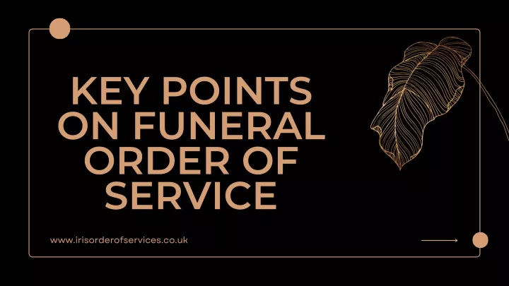 key points on funeral order of service