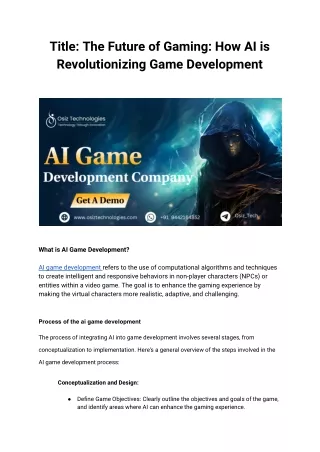Title_ The Future of Gaming_ How AI is Revolutionizing Game Development
