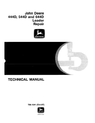 John Deere 444D Loader Service Repair Manual