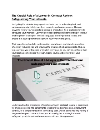 The Crucial Role of a Lawyer in Contract Review_ Safeguarding Your Interests