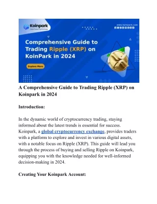 a comprehensive guide to trading ripple